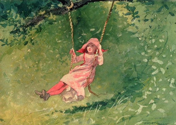 (image for) Handmade oil painting Copy paintings of famous artists Winslow Homers Paintings Girl on a Swing